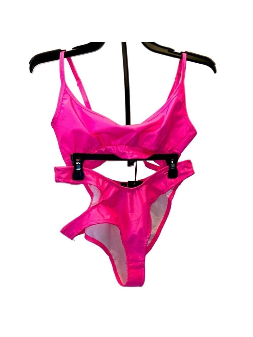 Club EXX Vibrant Pink Bikini with Cut-Out Design, SZ Med, NWT